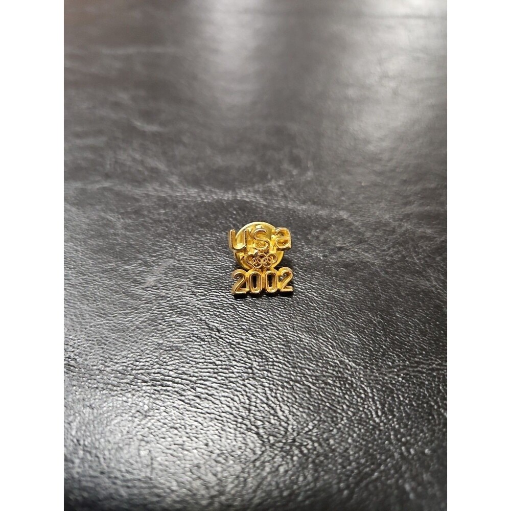​Official Olympic USA 2002 Salt Lake City Winter Games Lapel Pin Gold Tone Y2K
